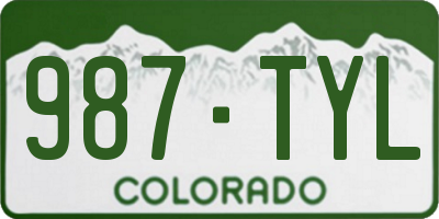 CO license plate 987TYL