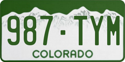 CO license plate 987TYM