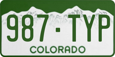 CO license plate 987TYP