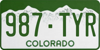 CO license plate 987TYR