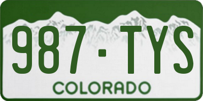CO license plate 987TYS
