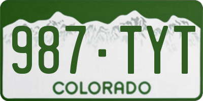 CO license plate 987TYT