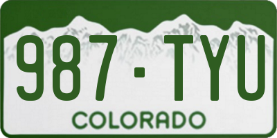 CO license plate 987TYU