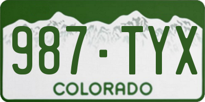 CO license plate 987TYX