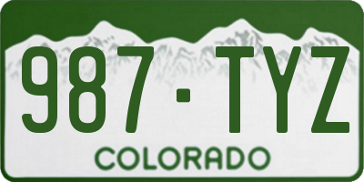 CO license plate 987TYZ