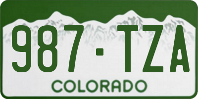CO license plate 987TZA