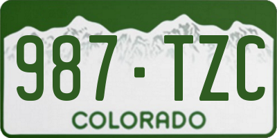 CO license plate 987TZC