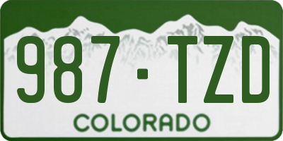 CO license plate 987TZD