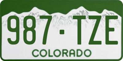 CO license plate 987TZE