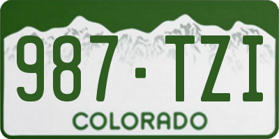 CO license plate 987TZI