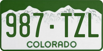CO license plate 987TZL