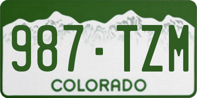 CO license plate 987TZM