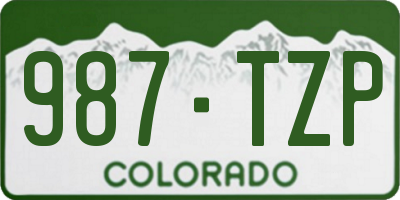 CO license plate 987TZP