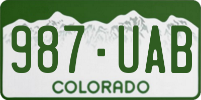 CO license plate 987UAB