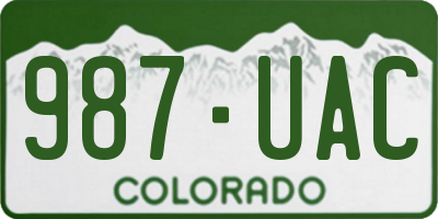 CO license plate 987UAC