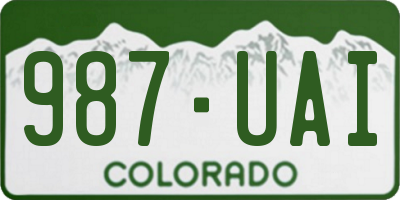 CO license plate 987UAI