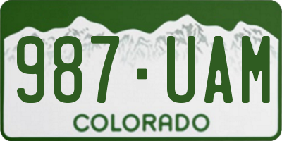 CO license plate 987UAM