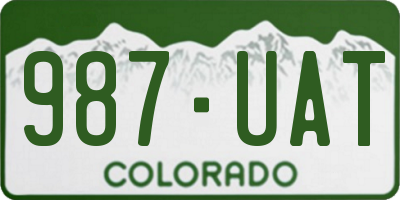 CO license plate 987UAT