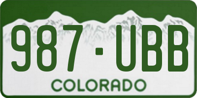 CO license plate 987UBB