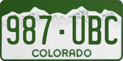 CO license plate 987UBC