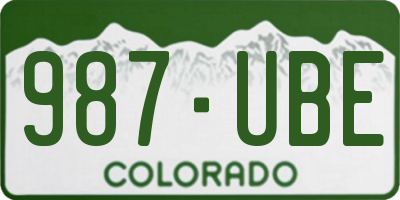 CO license plate 987UBE