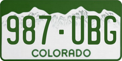CO license plate 987UBG