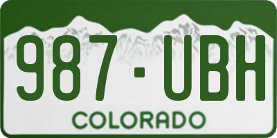 CO license plate 987UBH