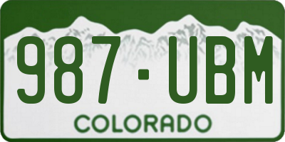 CO license plate 987UBM