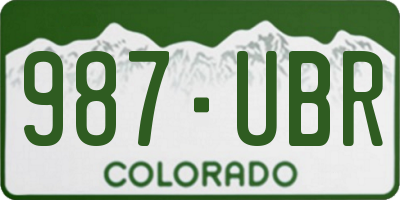 CO license plate 987UBR