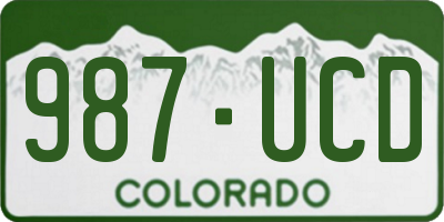 CO license plate 987UCD