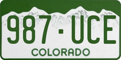 CO license plate 987UCE