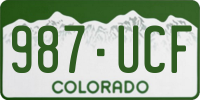 CO license plate 987UCF