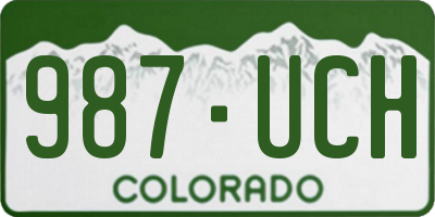 CO license plate 987UCH