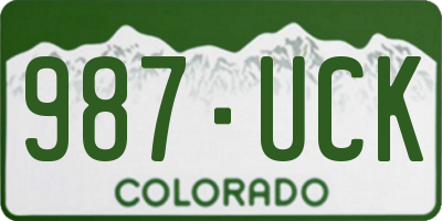 CO license plate 987UCK