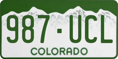 CO license plate 987UCL