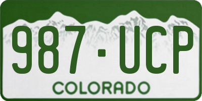 CO license plate 987UCP