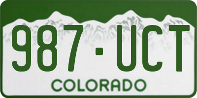 CO license plate 987UCT