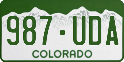 CO license plate 987UDA