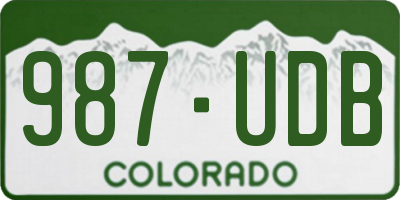 CO license plate 987UDB