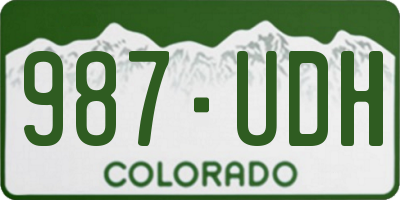 CO license plate 987UDH