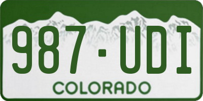 CO license plate 987UDI