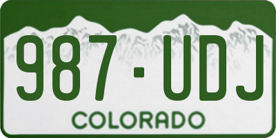 CO license plate 987UDJ