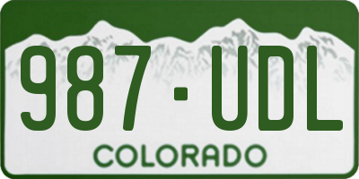 CO license plate 987UDL
