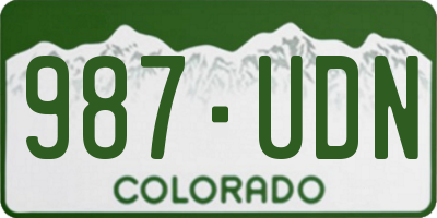 CO license plate 987UDN