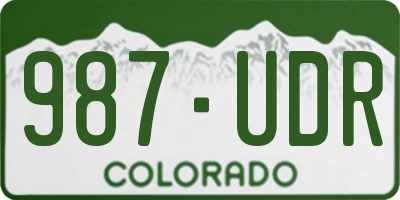 CO license plate 987UDR
