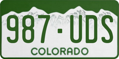 CO license plate 987UDS