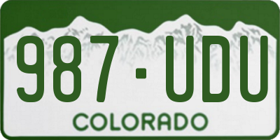 CO license plate 987UDU