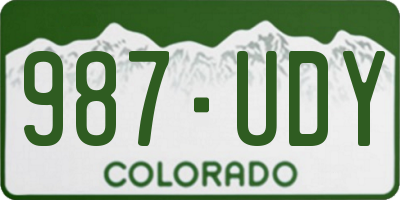 CO license plate 987UDY