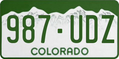 CO license plate 987UDZ