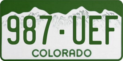 CO license plate 987UEF
